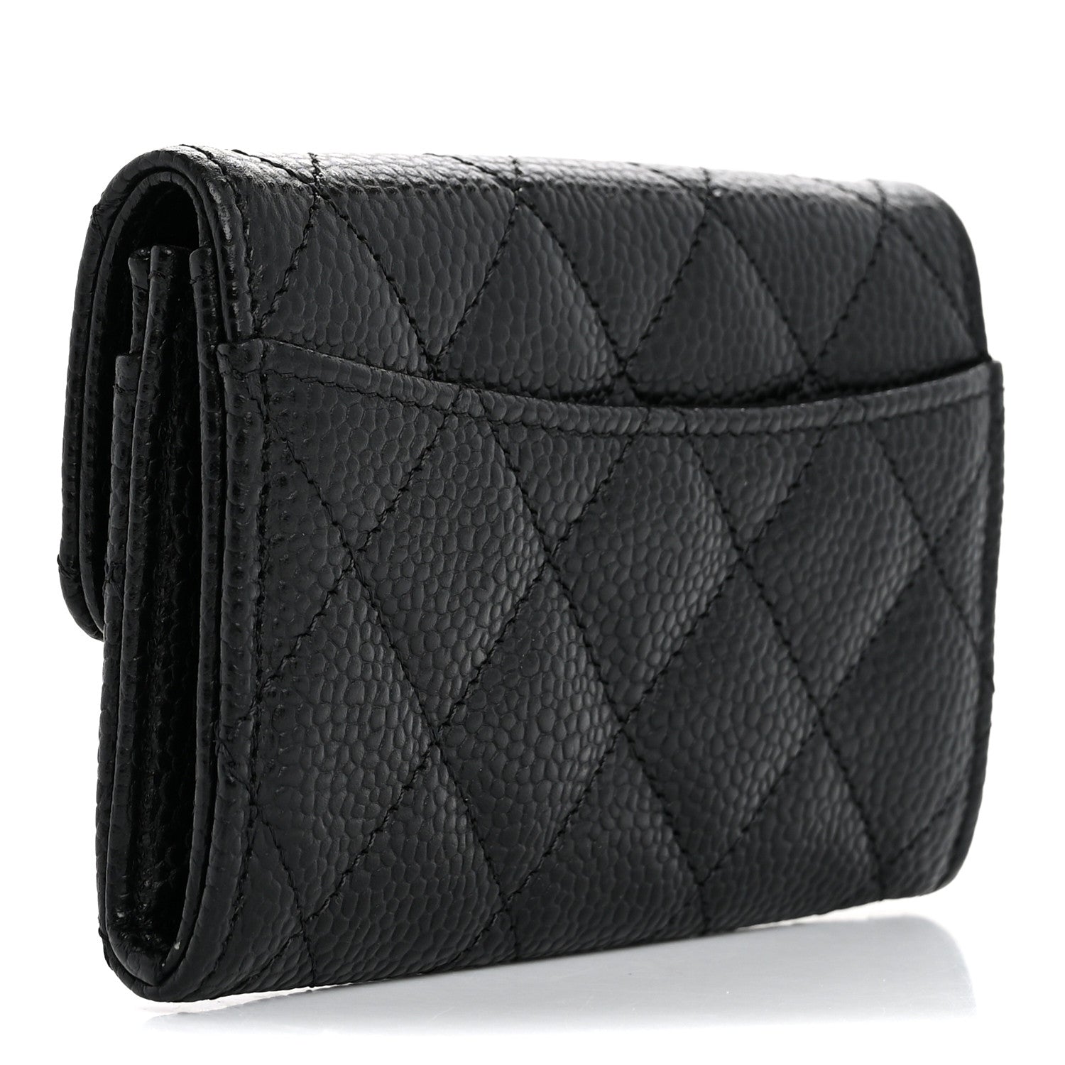 Chanel Caviar Quilted Flap Card Holder Wallet Black 3 of 8