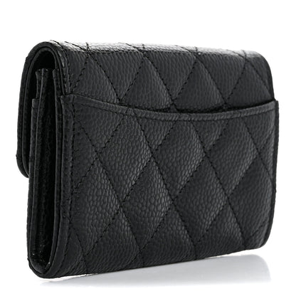 Chanel Caviar Quilted Flap Card Holder Wallet Black 3 of 8