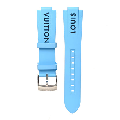 Louis Vuitton Rubber Tambour Watch Strap Light Blue 1 of 6