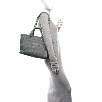 Chanel Denim Small Deauville Tote Light Blue 2 of 12