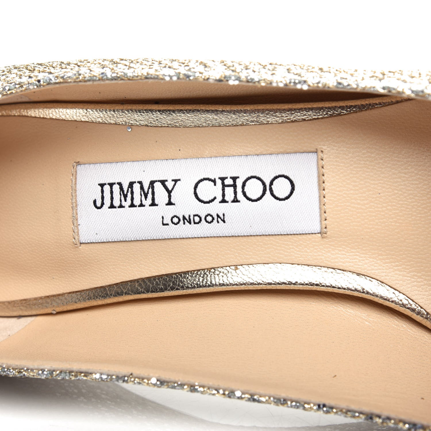 Jimmy Choo Glitter Fabric Romy 85 Pumps 36.5 Champagne 8 of 10
