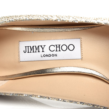 Jimmy Choo Glitter Fabric Romy 85 Pumps 36.5 Champagne 8 of 10