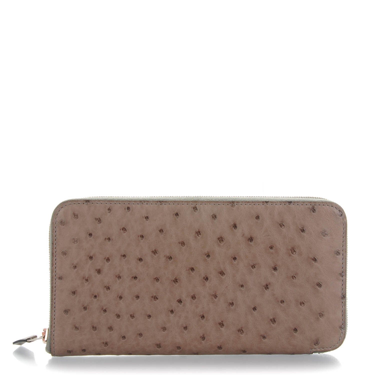 Hermes Ostrich Azap Wallet Gris Tourterelle 1 of 8