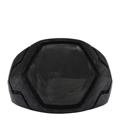 David Yurman Sterling Silver Forged Carbon Signet Ring 60 9 Black 1 of 3