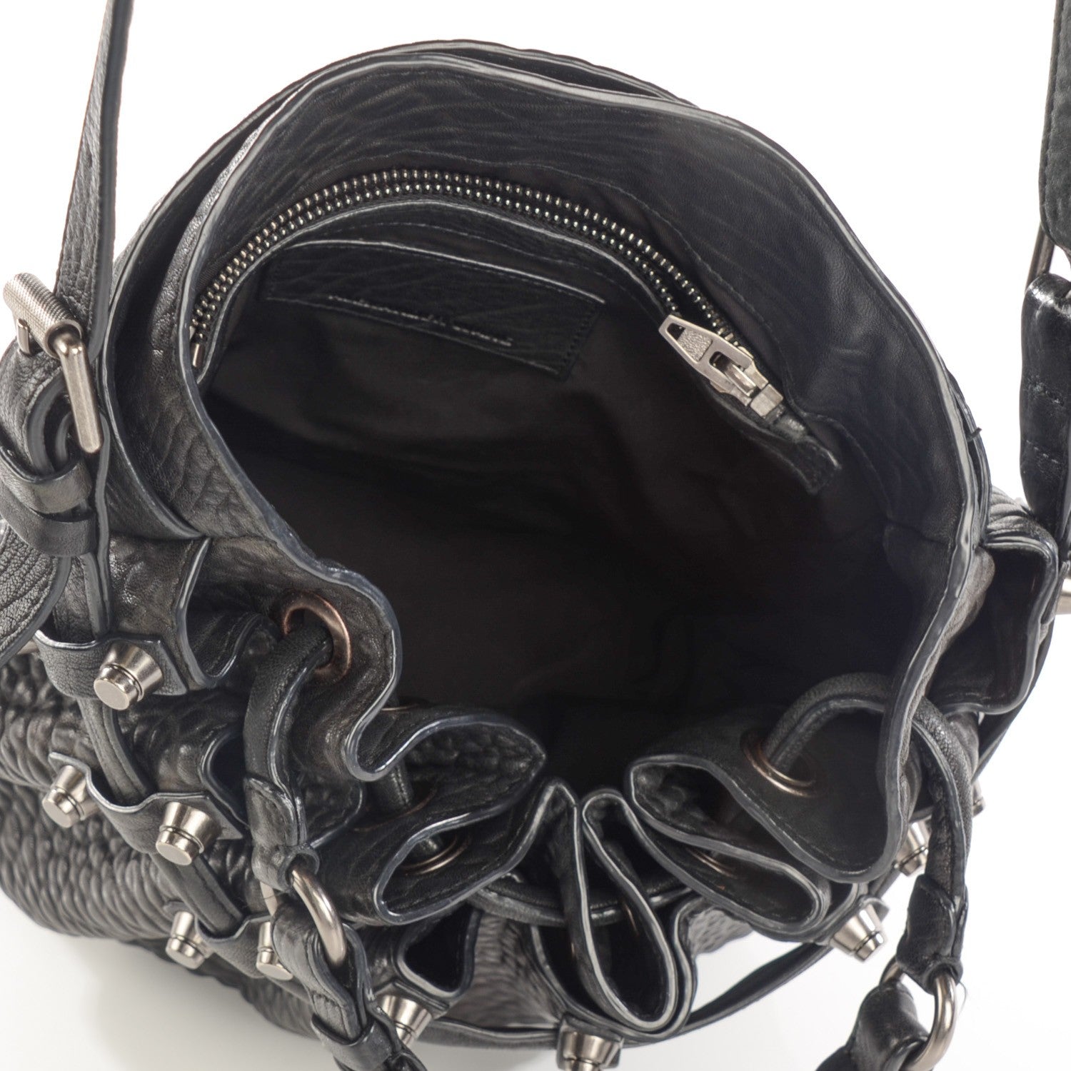 Alexander Wang Pebbled Lambskin Diego Bucket Bag Black Nickel Hardware 5 of 7