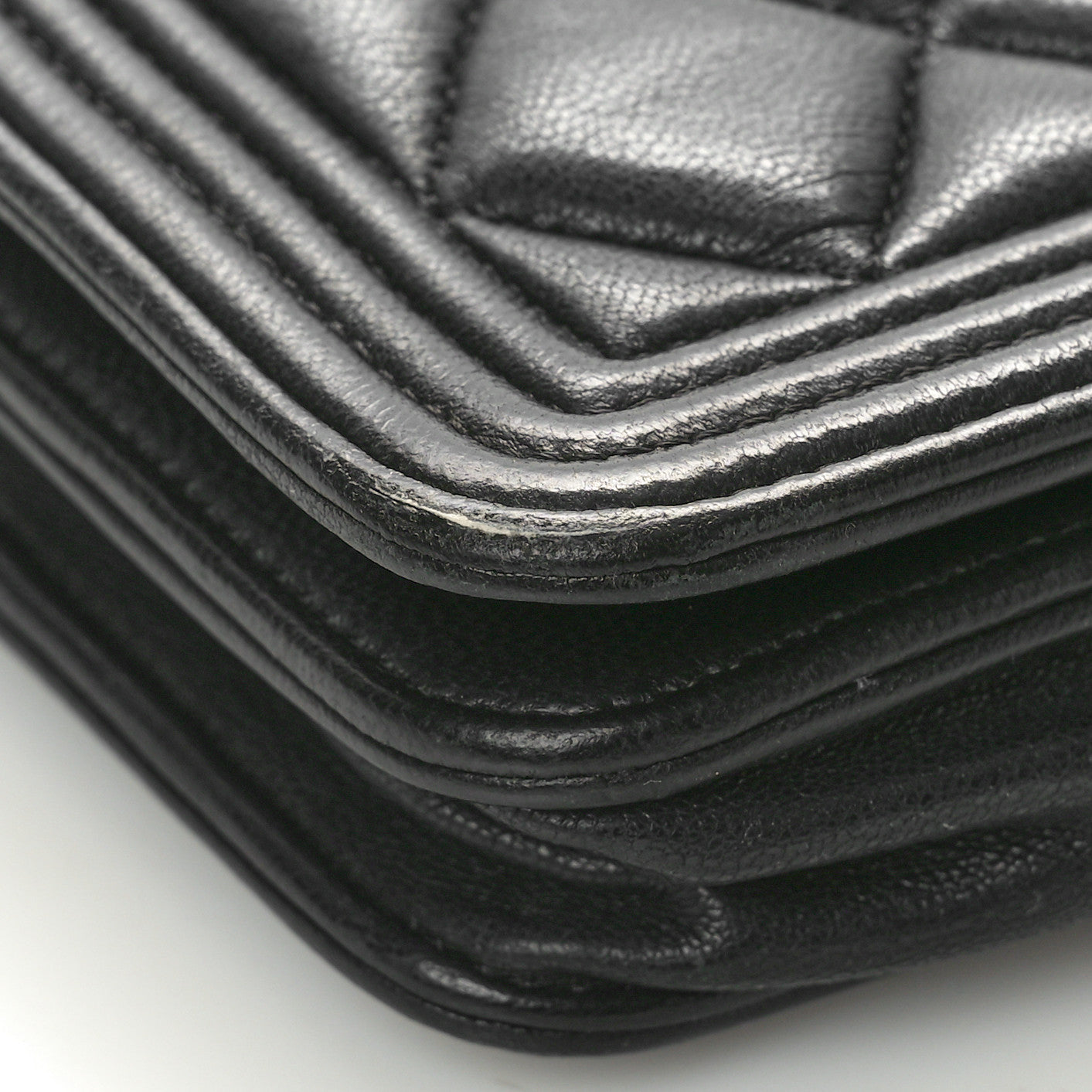 Chanel Lambskin Quilted Boy Wallet On Chain WOC Black 9 of 10