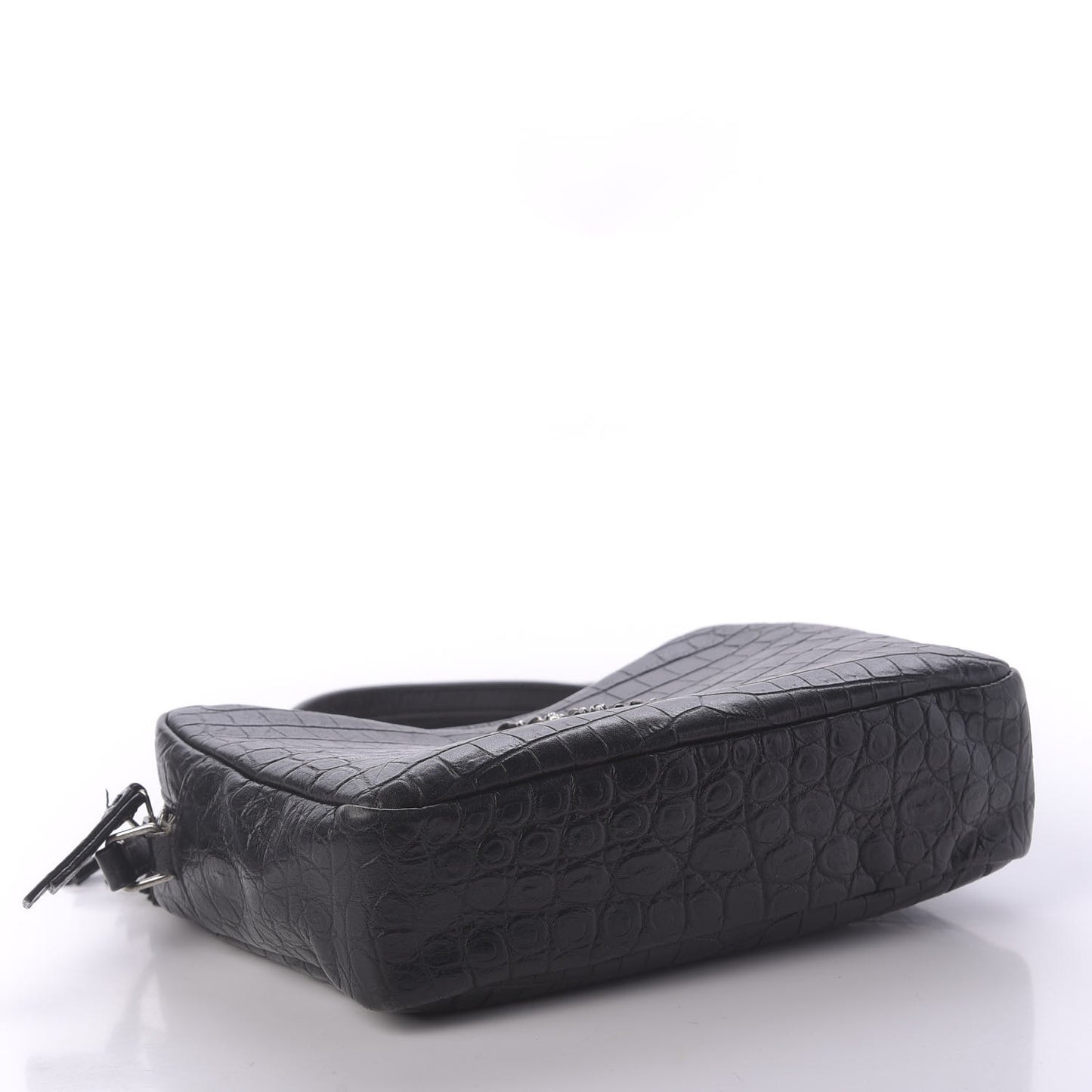 Calfskin Crocodile Embossed Monogram Lou Camera Bag Black