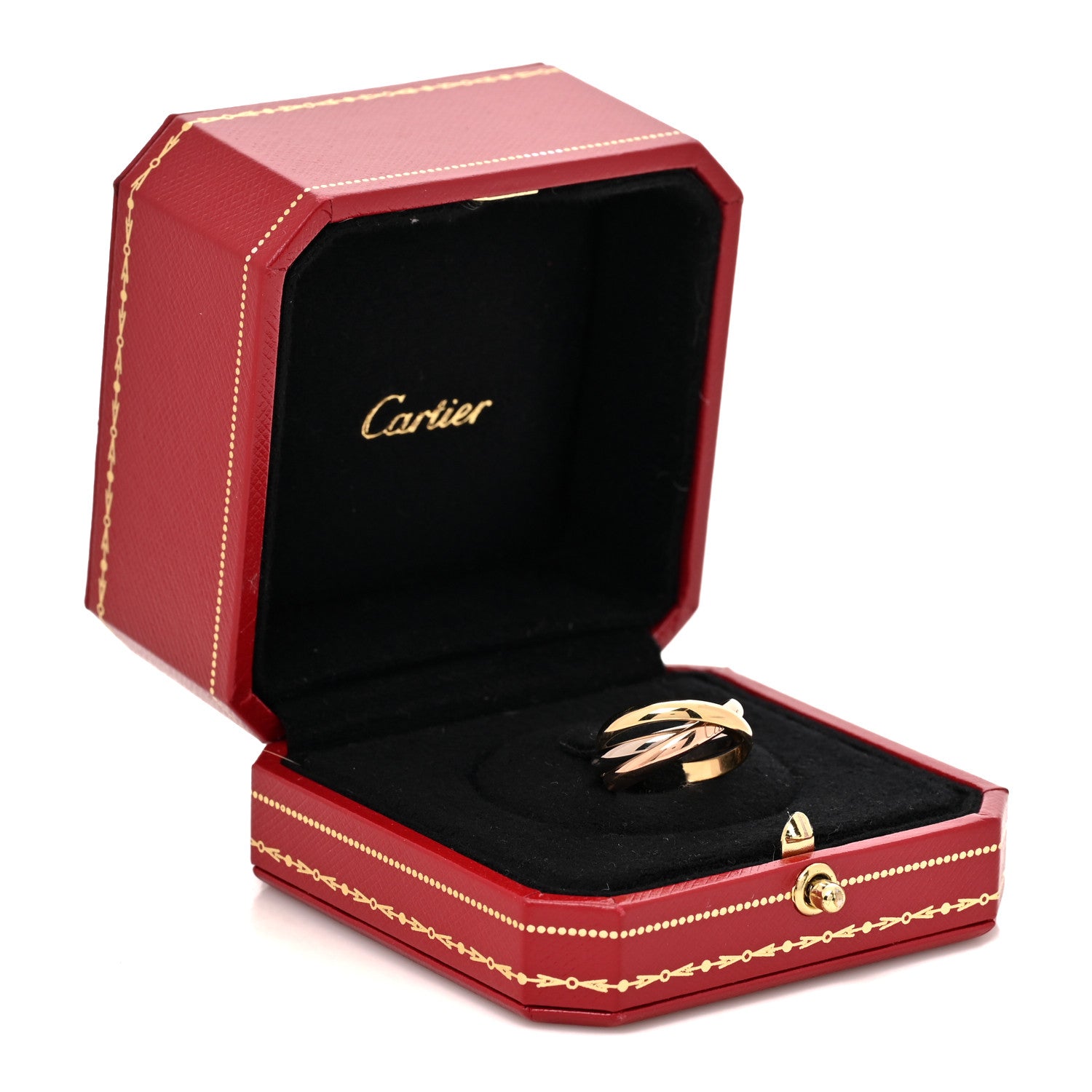 Cartier 18K Pink Yellow White Gold Small Trinity Ring 52 6 5 of 5