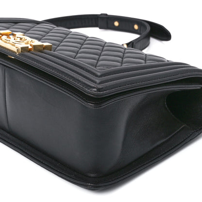 Chanel Lambskin Quilted Medium Boy Flap Black 10 of 11