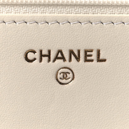 Chanel Caviar Quilted Boy Wallet On Chain WOC White 6 of 14