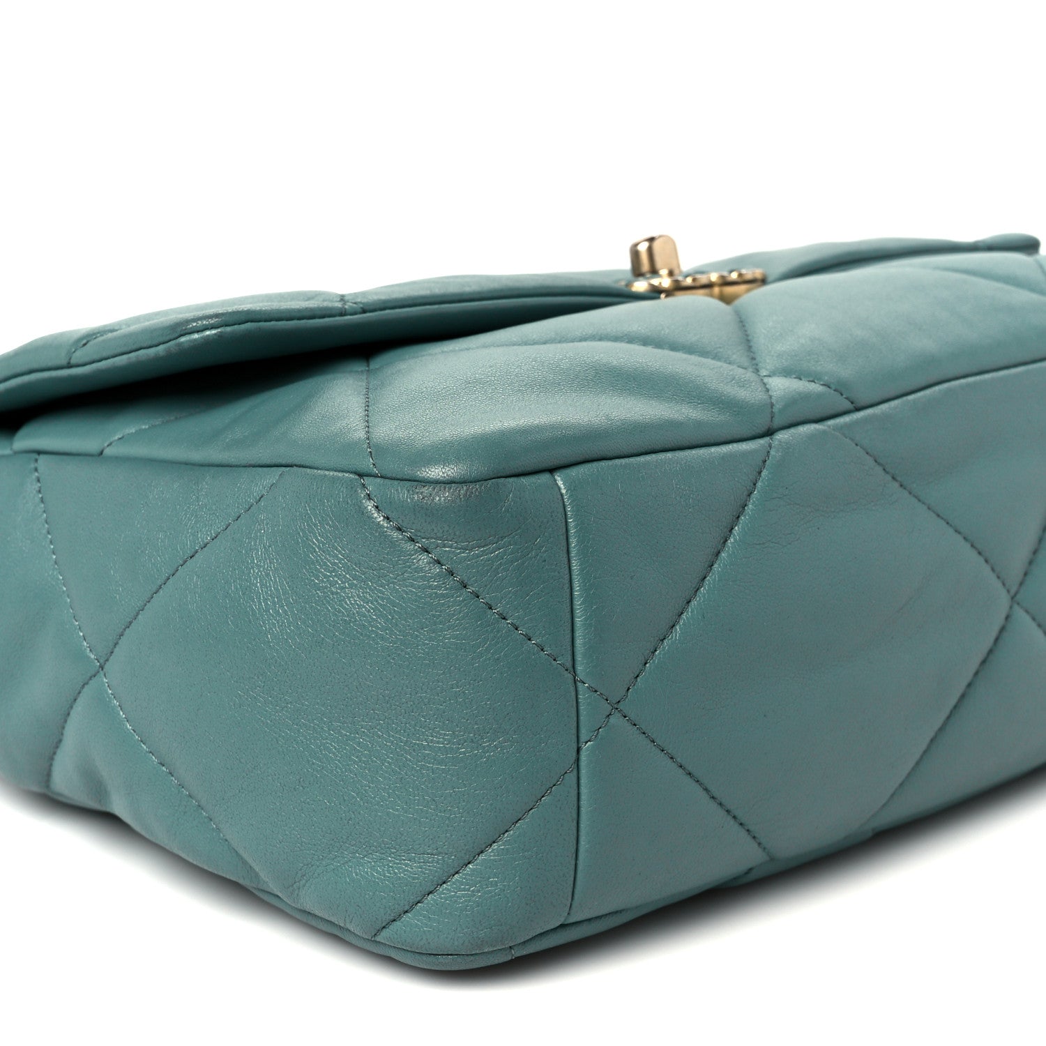 Chanel Lambskin Quilted Large Chanel 19 Flap Light Green 9 of 10