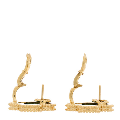 Van Cleef & Arpels 18K Yellow Gold Malachite Magic Alhambra Earrings 4 of 5
