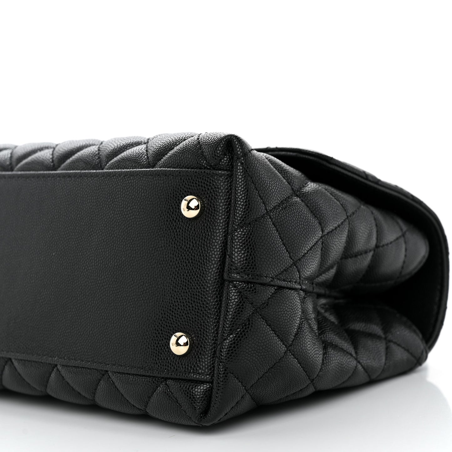Caviar Quilted Small Coco Handle Flap Black
