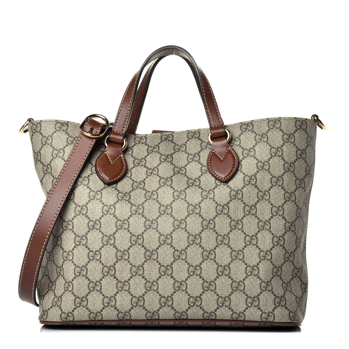 Soft GG Supreme Monogram Small Crossbody Tote Beige Cuir