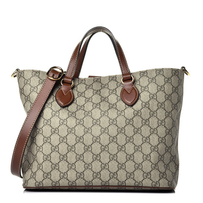Gucci Soft GG Supreme Monogram Small Crossbody Tote Beige Cuir 1 of 11