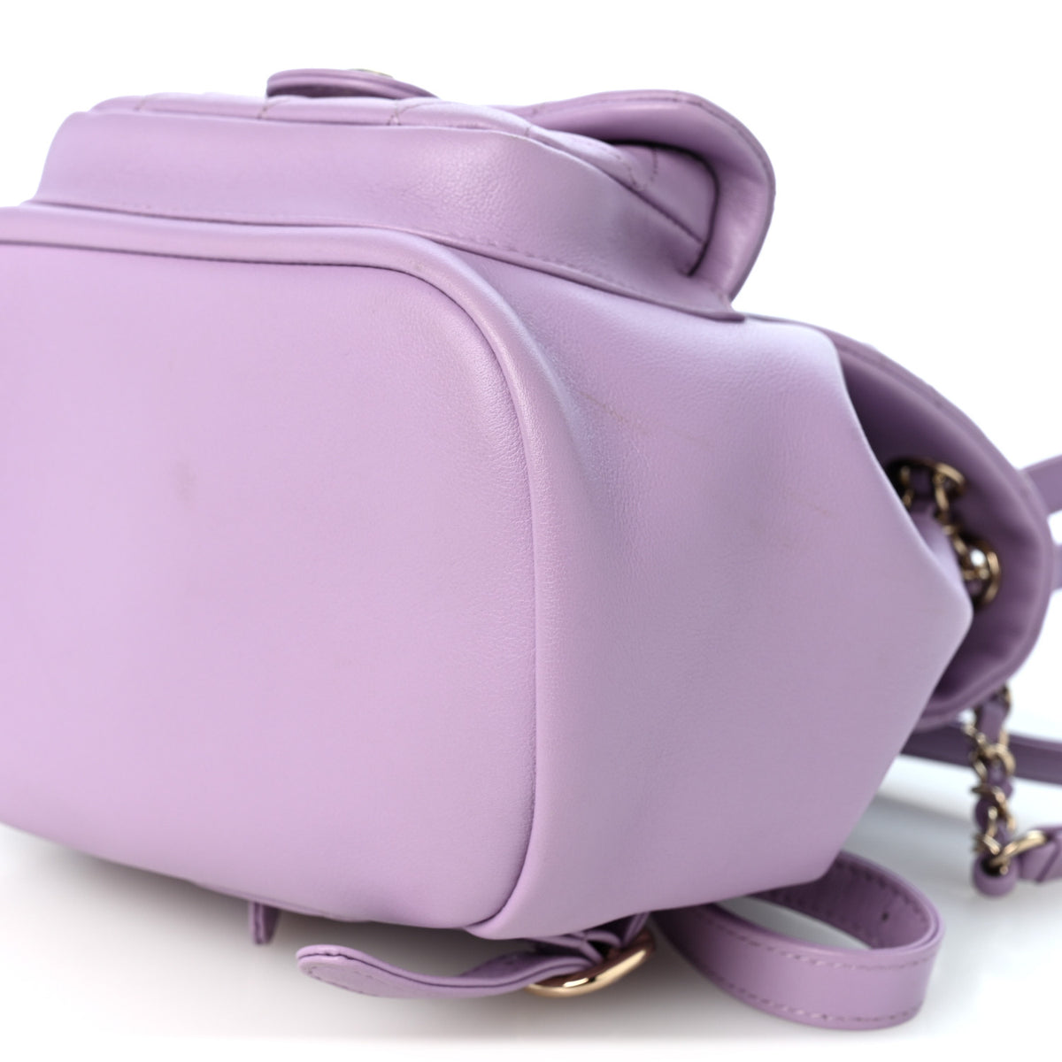 Chanel Lambskin Quilted Small Duma Drawstring Backpack Light Purple 10 of 10