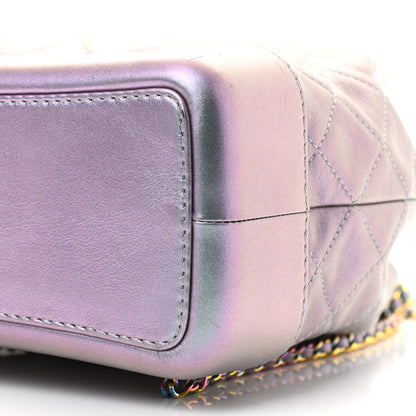Chanel Iridescent Lambskin Calfskin Small Quilted Gabrielle Backpack Light Purple 10 of 10