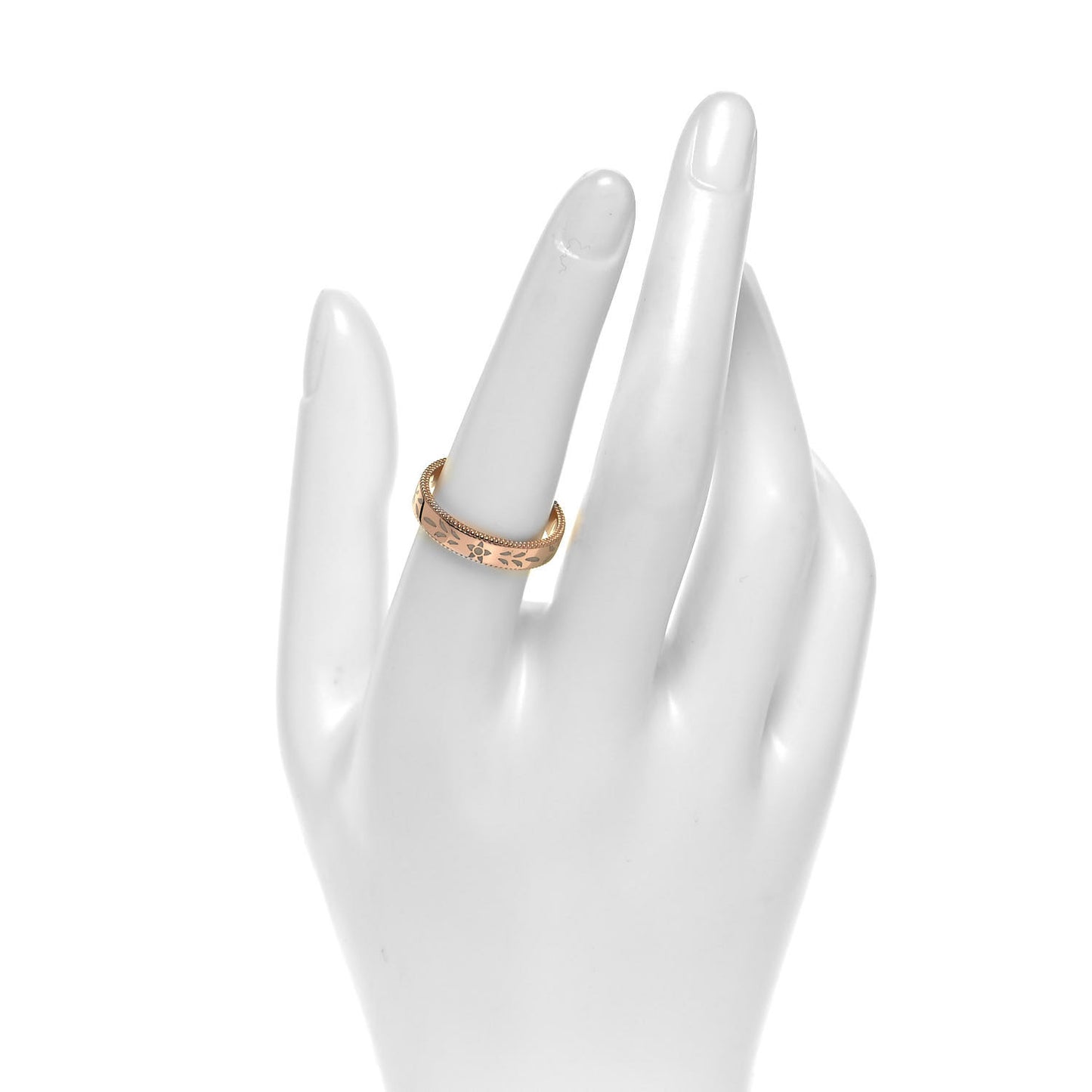 18K Rose Gold Enamel 4mm Icon Blooms Band Ring 57 8