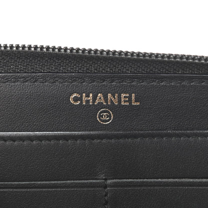 Chanel Caviar Quilted Boy Long Zip Around Wallet Black 6 of 12