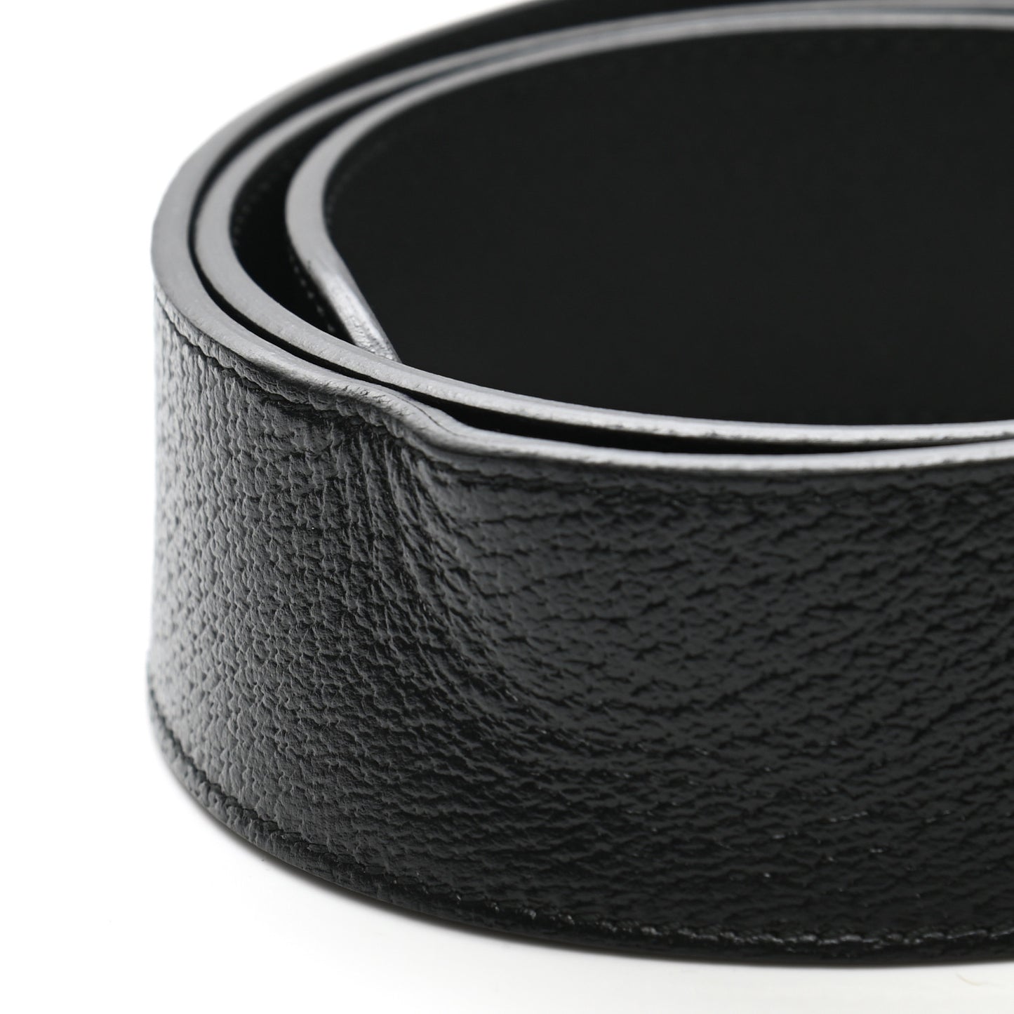 Textured Dollar Calfskin Nickel Double G 40mm Belt 100 40 Black