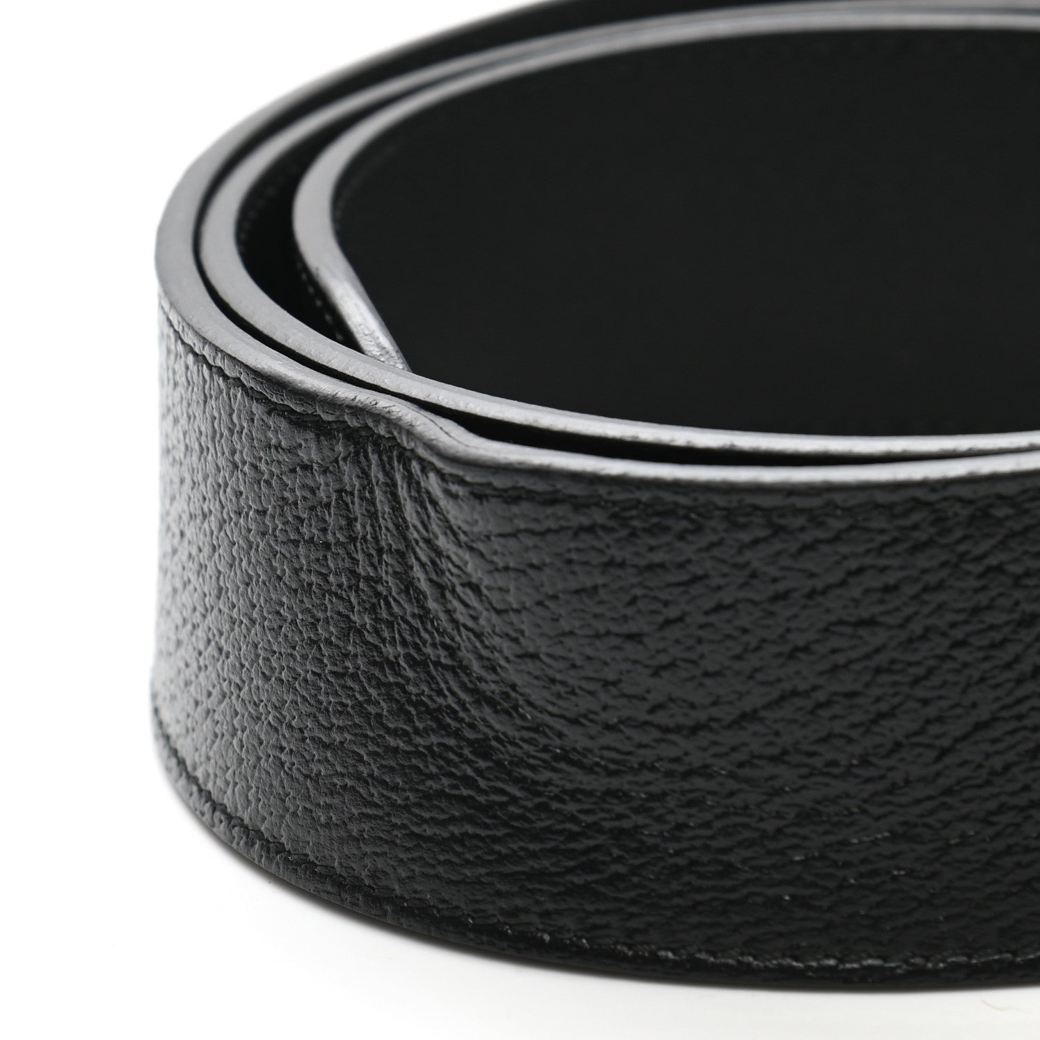 Gucci Textured Dollar Calfskin Nickel Double G 40mm Belt 100 40 Black 6 of 7