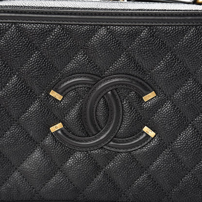 Chanel Caviar Quilted Medium CC Filigree Vanity Case Black 10 of 10