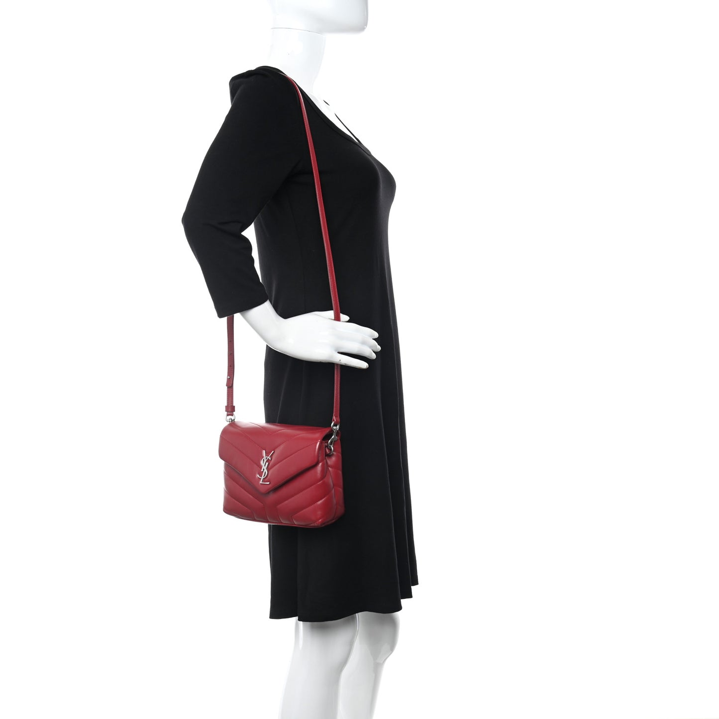 Calfskin Y Quilted Monogram Toy Loulou Monogram Crossbody Bag Red
