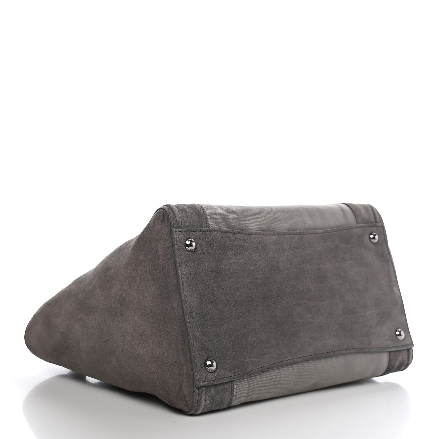 Prada Canvas Suede Scamosciato Twin Pocket Tote Grey 4 of 9