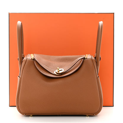 Hermes Taurillon Clemence Lindy 26 Gold 3 of 10