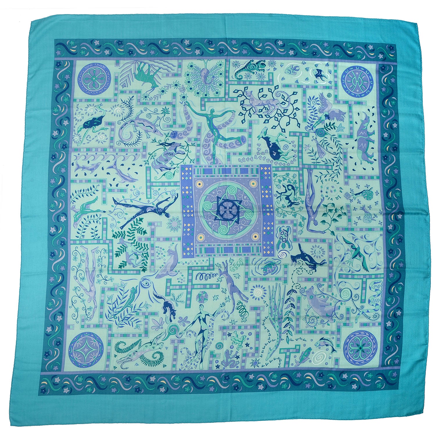 Hermes Cashmere Silk Forces de La Vie Shawl 140 3 of 7