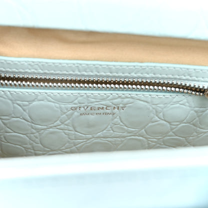Givenchy Calfskin Crocodile Embossed Mini Antigona Lock Sky Blue 6 of 11
