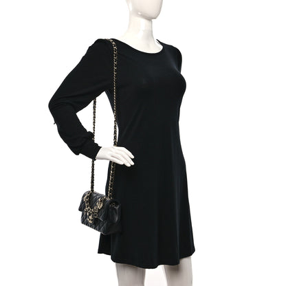 Chanel Lambskin Quilted Mini Coco Charms Rectangular Flap Black 3 of 9