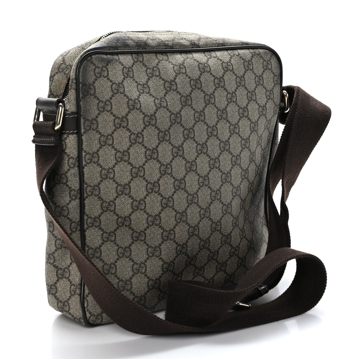 Gucci GG Plus Monogram Selleria Calfskin Medium Messenger Bag Beige Ebony Cocoa Dark Chocolate 3 of 11