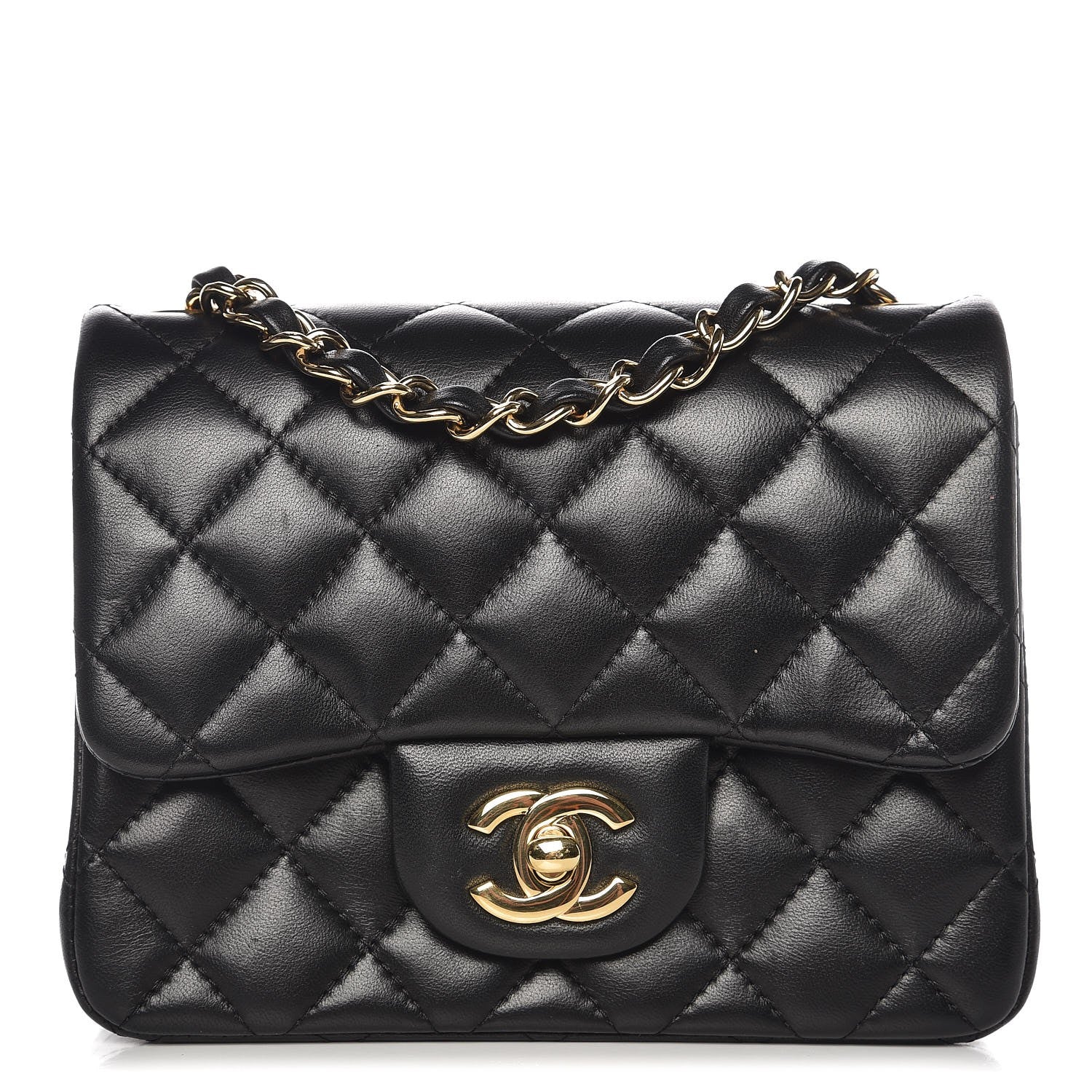 Chanel Lambskin Quilted Mini Square Flap Black 1 of 11