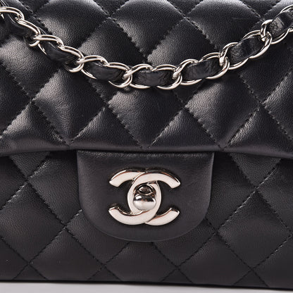 Chanel Lambskin Quilted East West Flap Black 10 of 12