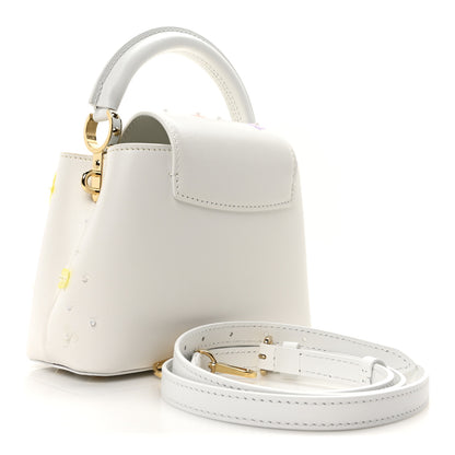 Louis Vuitton Calfskin Sequins Bubbly Floral Mini Capucines Optic White 3 of 9