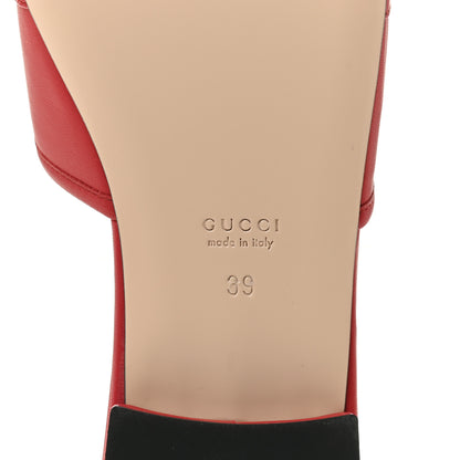 Gucci Nappa Horsebit Flat Slide Sandals 39 Red Blood 8 of 10