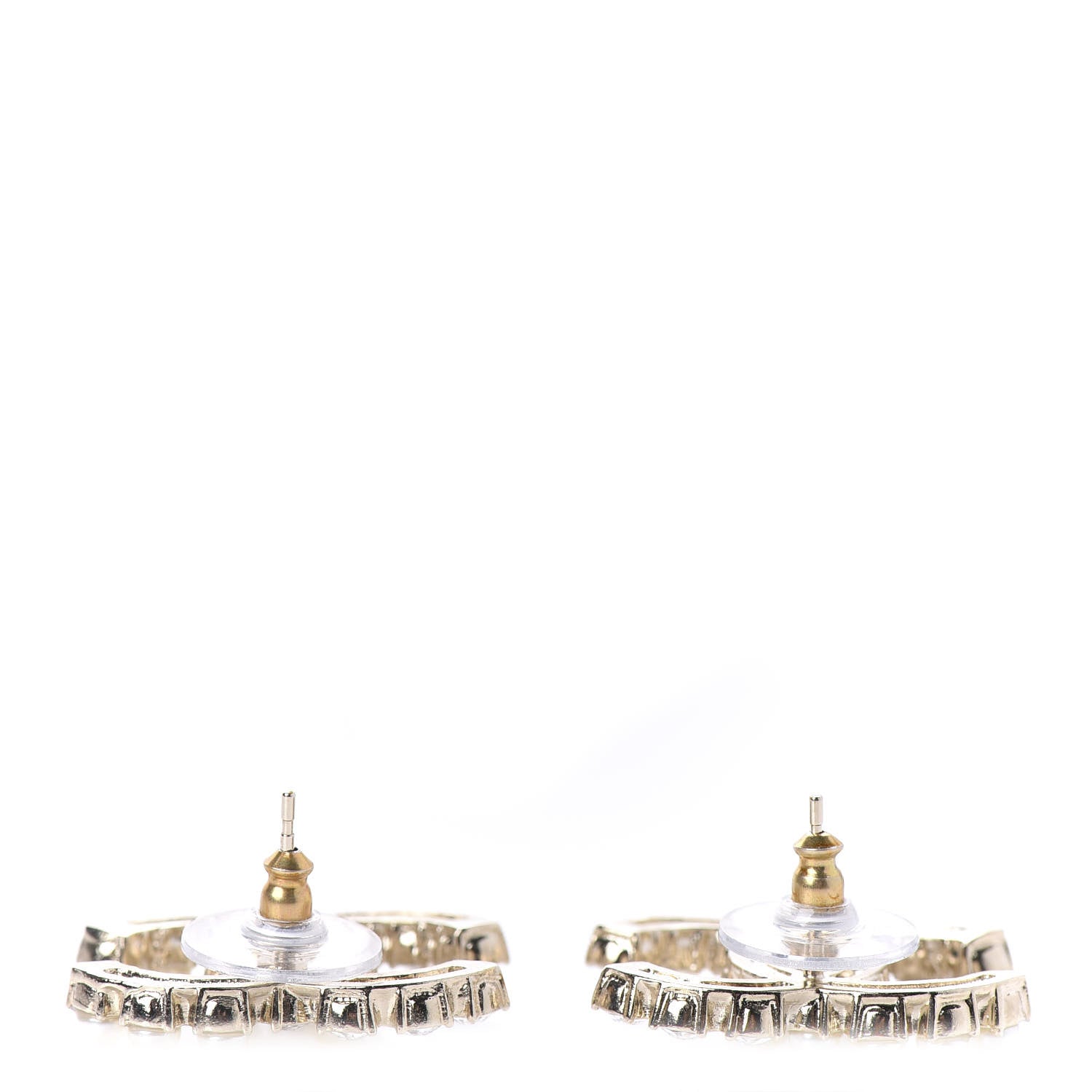 Chanel Crystal Pearl CC Dazzling Domino Earrings Gold 3 of 5