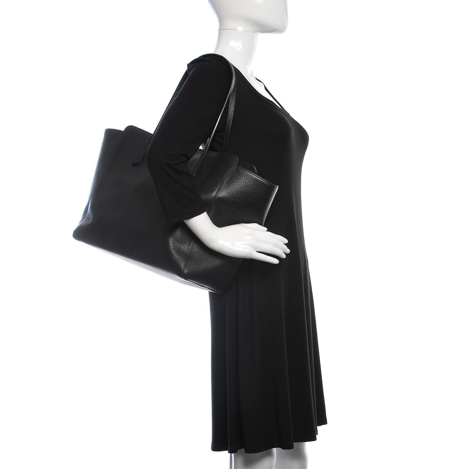 Gucci Pebbled Calfskin Medium Swing Tote Black 2 of 10