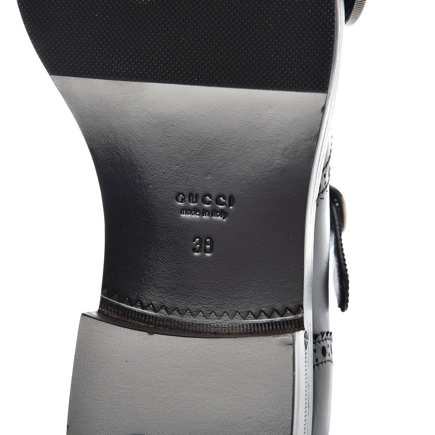 Calfskin Queercore Brogue Knee High Boots 38 Black