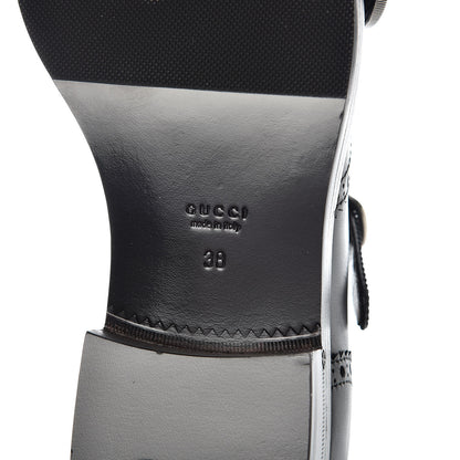 Gucci Calfskin Queercore Brogue Knee High Boots 38 Black 6 of 7
