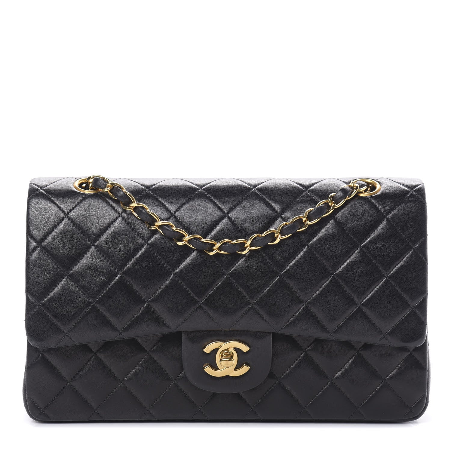 Chanel Lambskin Quilted Medium Double Flap Black 1 of 17