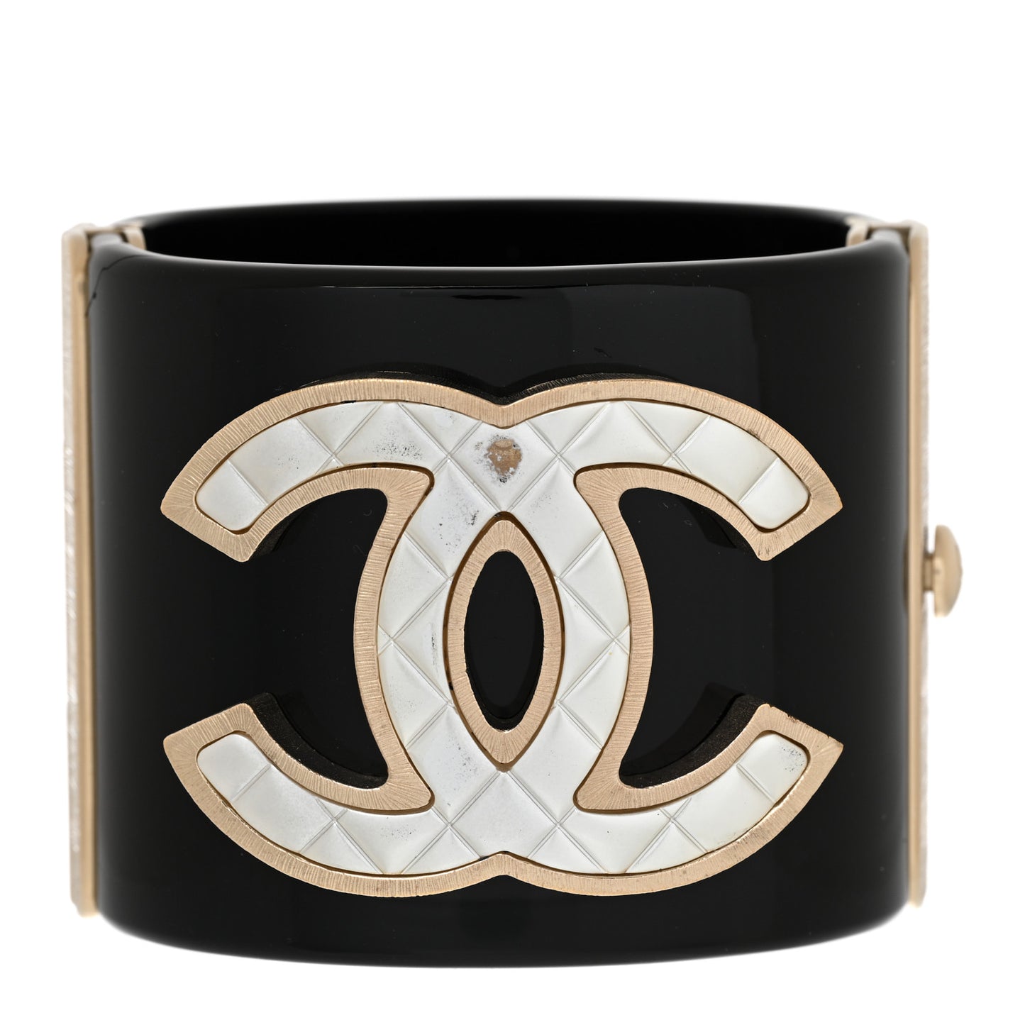 Resin Quilted CC Cuff Black Gold