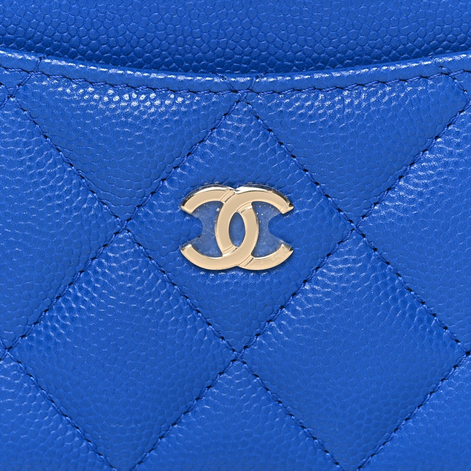 Chanel Caviar Quilted Card Holder Blue 9 of 10