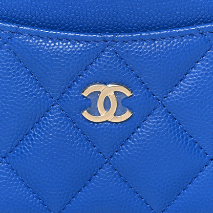 Chanel Caviar Quilted Card Holder Blue 9 of 10