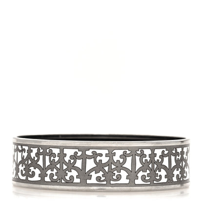 Hermes Enamel Printed Wide Balcons du Guadalquivir Bracelet 65 Silver 1 of 6