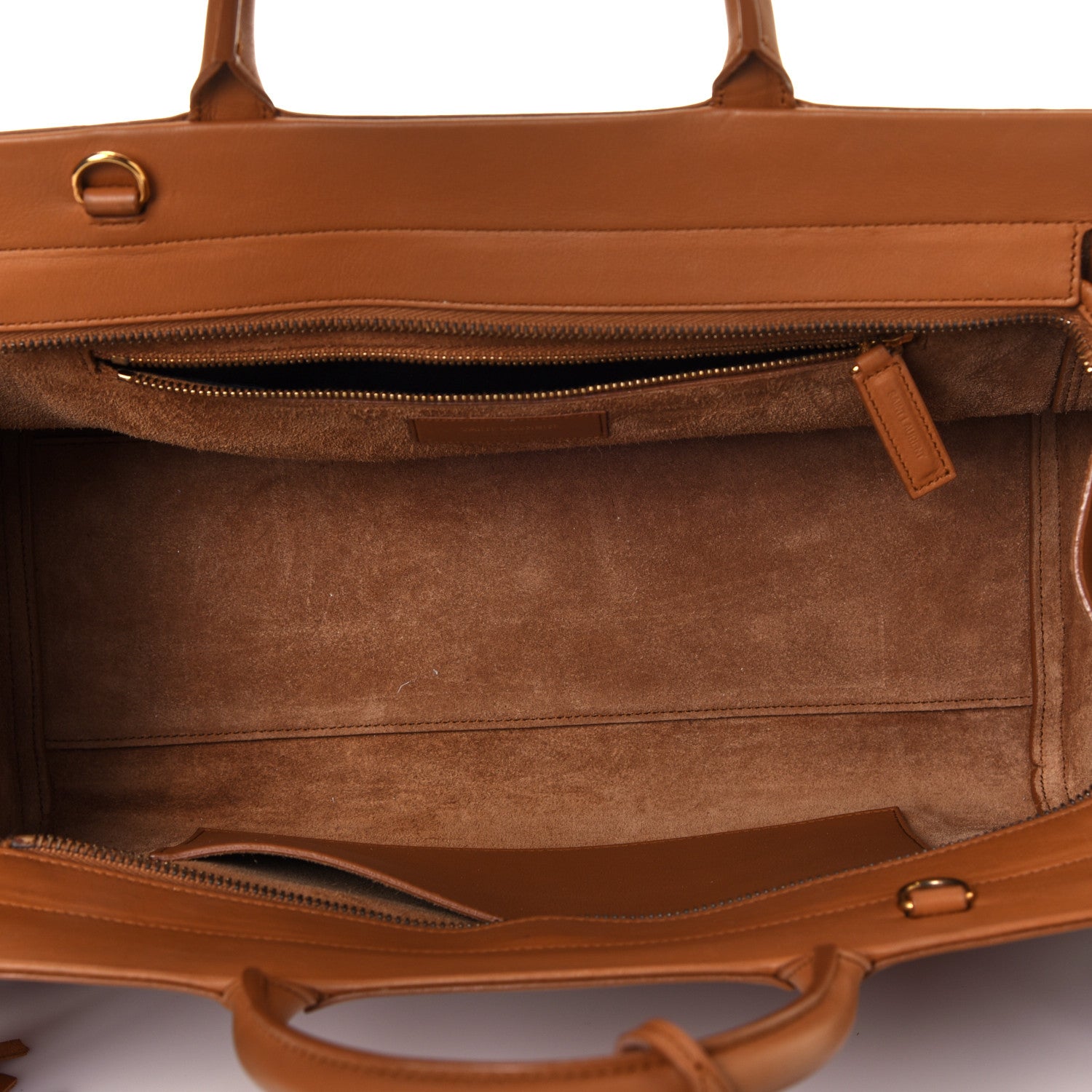 Saint Laurent Calfskin Small Rive Gauche Fringe Tote Tan 5 of 12
