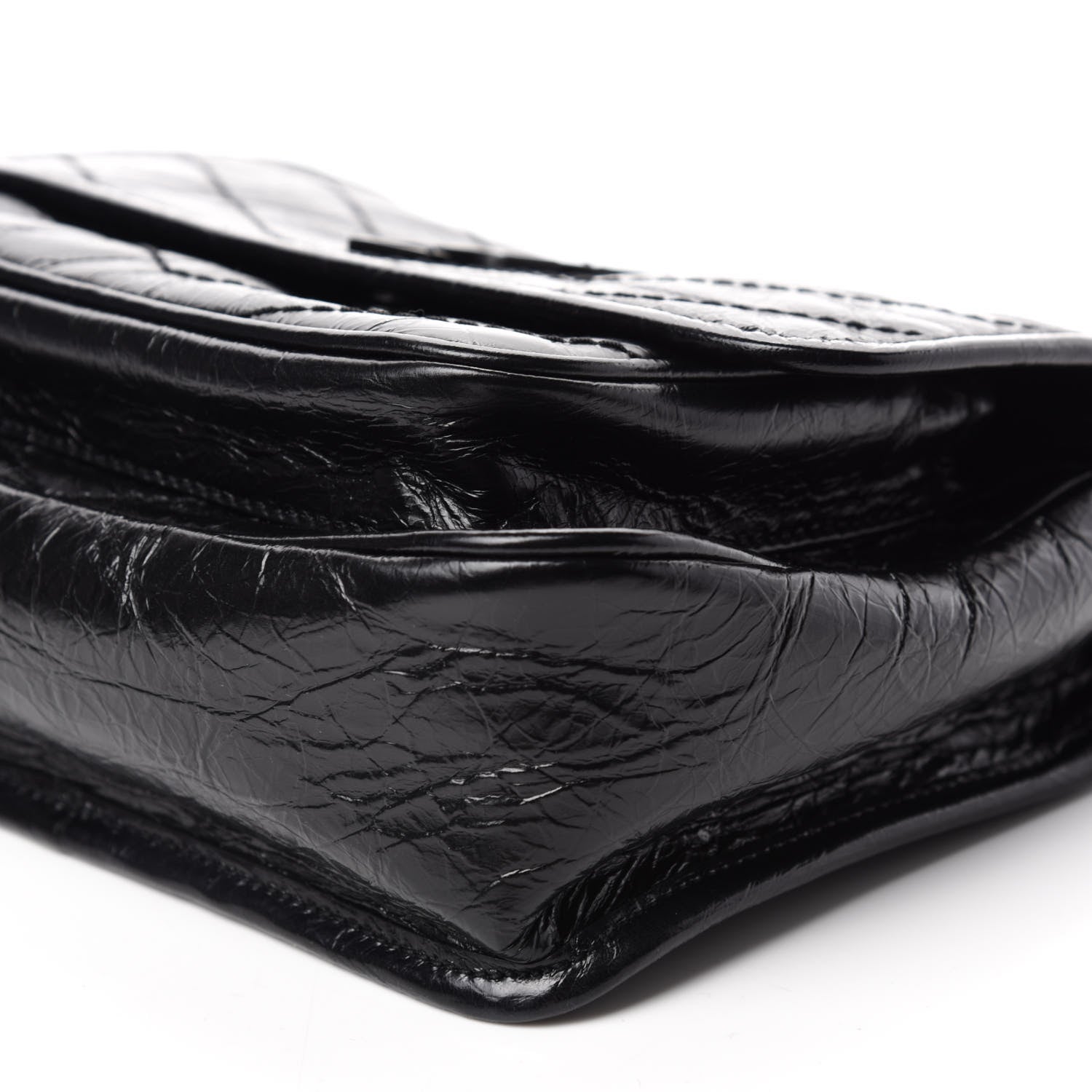 Saint Laurent Crinkled Calfskin Matelasse Monogram Baby Niki Chain Satchel Black 7 of 12