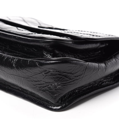 Saint Laurent Crinkled Calfskin Matelasse Monogram Baby Niki Chain Satchel Black 7 of 12