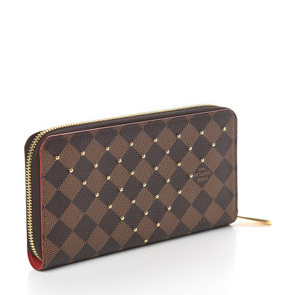 Louis Vuitton Damier Ebene Studded Zippy Wallet Cherry 2 of 5